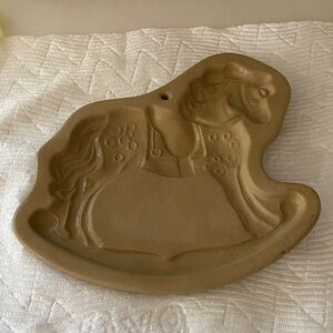 Vintage Tan Ceramic rocking Horse cookie mold